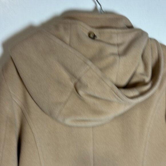Cinzia Rocca due hood toggle Wool Cashmere Blend tan Color Coat Button size 12 - Picture 5 of 8